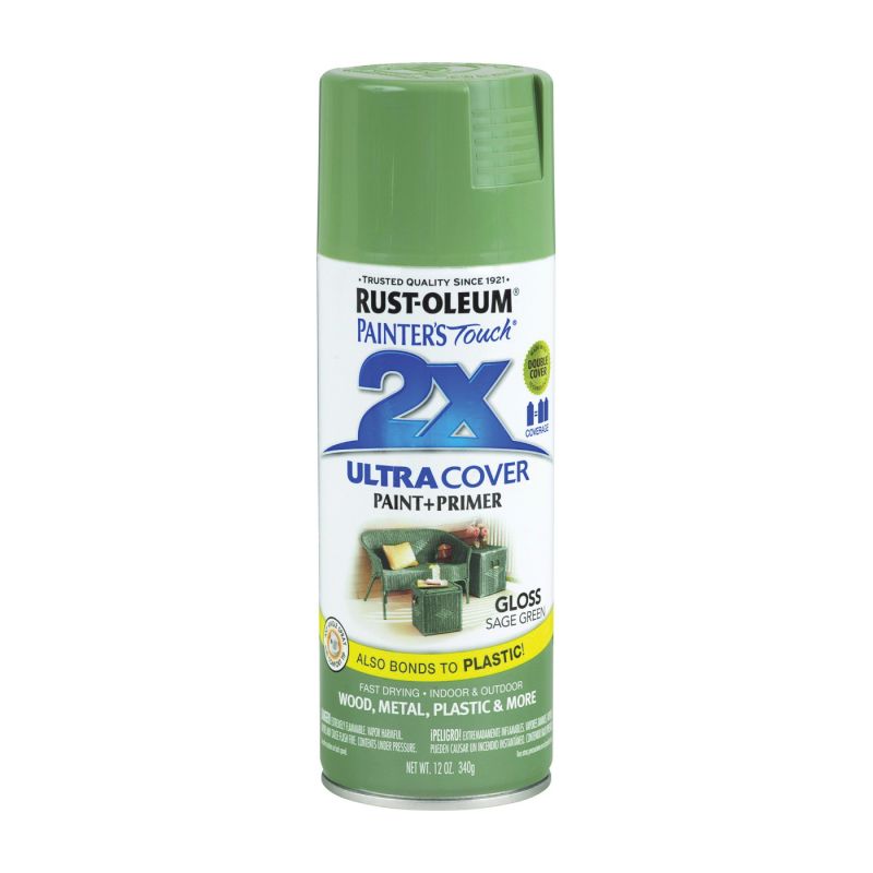 Rust-Oleum 249094 Spray Paint, Gloss, Sage Green, 12 oz, Can Sage Green
