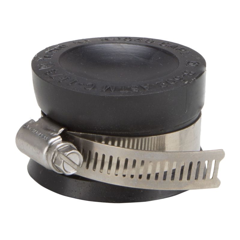 ProSource TC-15 Test Cap, 1-1/2 in Connection, Capping Pipe Ends, PVC, Black, 1-1/2 in Pipe Black