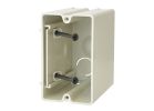 Sliderbox SB-1 Electrical Box, 1-Gang, 2-Outlet, 1-Knockout, 1/2 in Knockout, PVC, Beige/Tan, Screw, Wall Beige/Tan