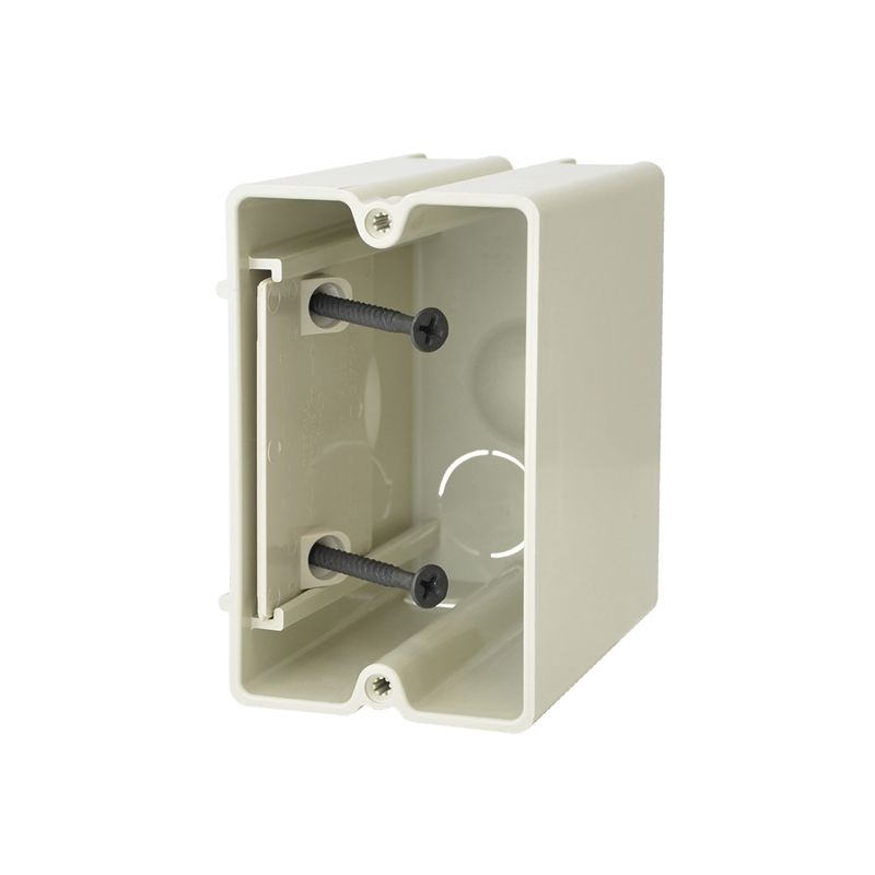Sliderbox SB-1 Electrical Box, 1-Gang, 2-Outlet, 1-Knockout, 1/2 in Knockout, PVC, Beige/Tan, Screw, Wall Beige/Tan