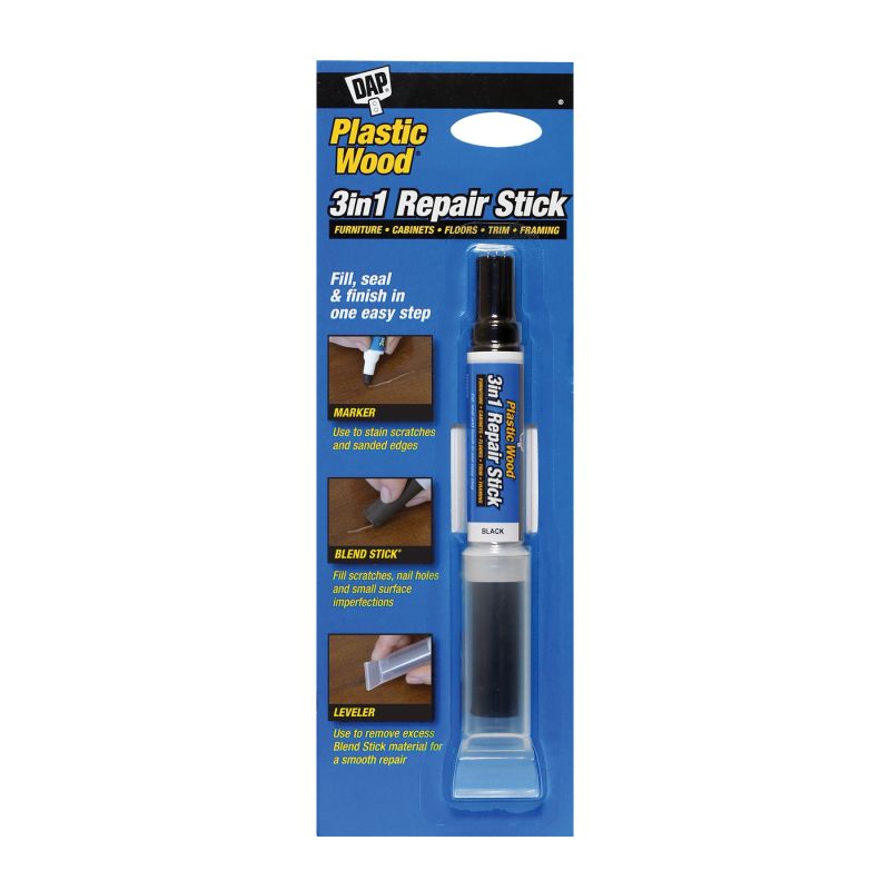 DAP 7079804092 3-in-1 Repair Stick, Solid (Blend Stick), Liquid (Marker), Slight (Blend Stick), Slight Solvent (Marker) Black