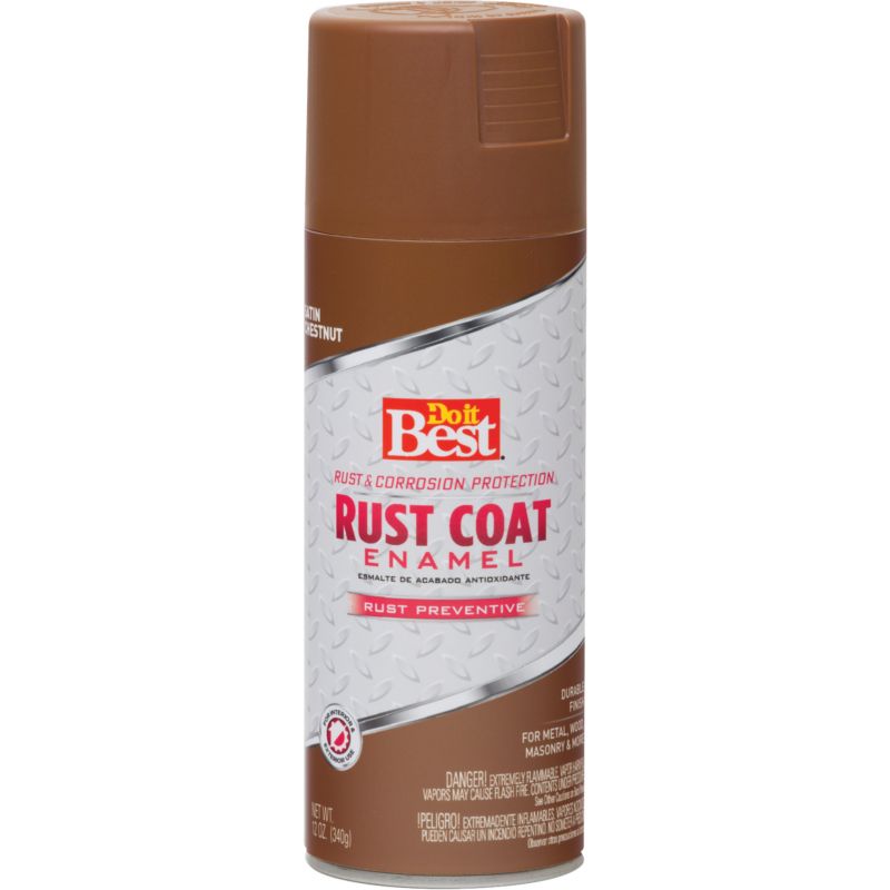 Do it Best Rust Coat Enamel Anti-Rust Spray Paint Chestnut, 12 Oz.
