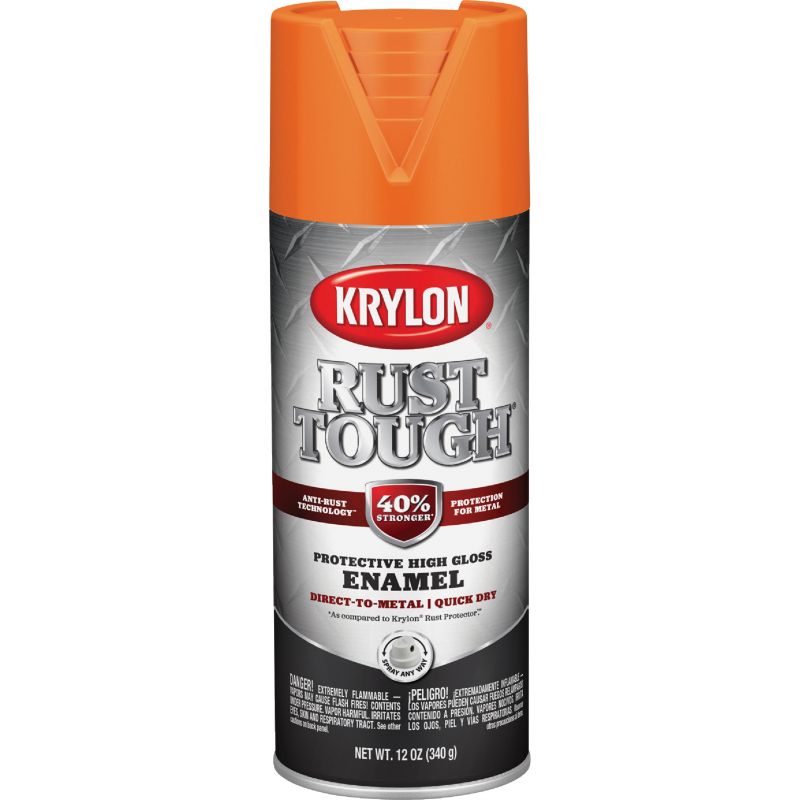 Krylon Rust Tough Alkyd Enamel Spray Paint Orange, 12 Oz.