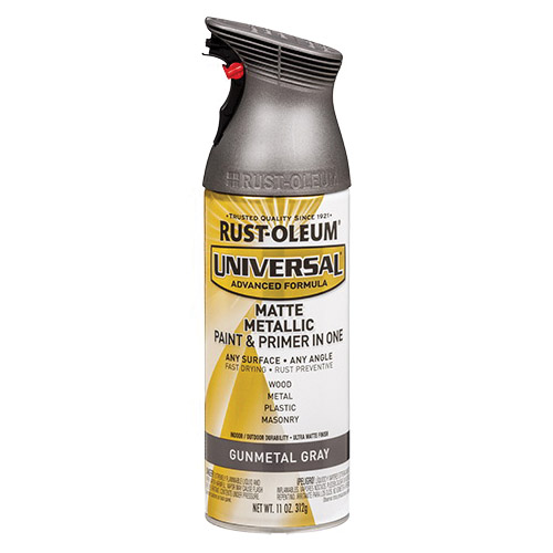 Universal 353091 Metallic Spray Paint, Matte, Gunmetal Gray, 11 oz Gunmetal  Gray