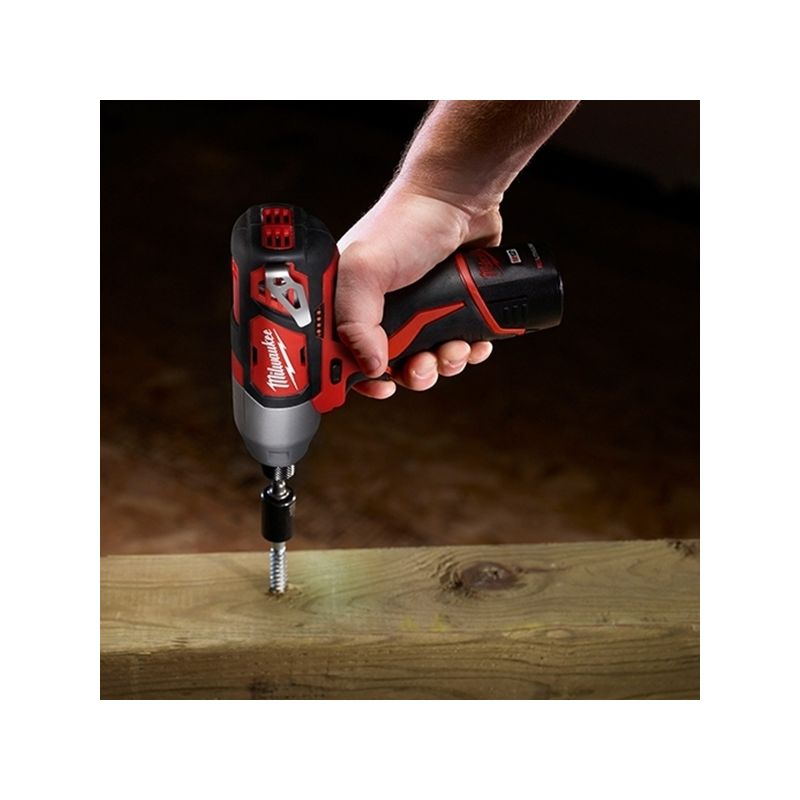 Milwaukee 2462-22 Impact Driver Kit, Battery Included, 12 V, 1.5 Ah, 1/4 in Drive, Hex Drive, 3300 ipm