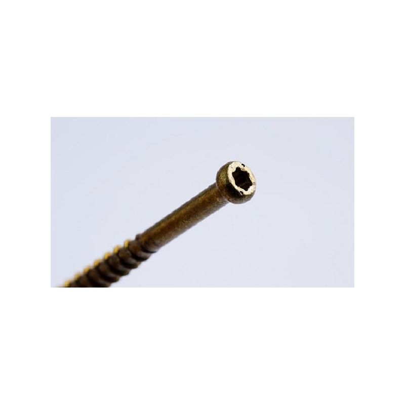 GRK Fasteners FIN/Trim 17732 Screw, #8 Thread, 2-3/4 in L, Coarse Thread, Trim Head, Star Drive, Steel, Climatek, 100 PK Gold