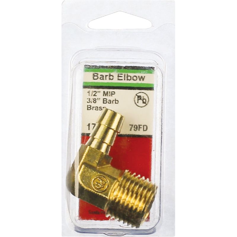 Lasco 90 Deg. MPT x Brass Hose Barbed Elbow 1/2 In. MPT X 3/8 In. Hose Barb