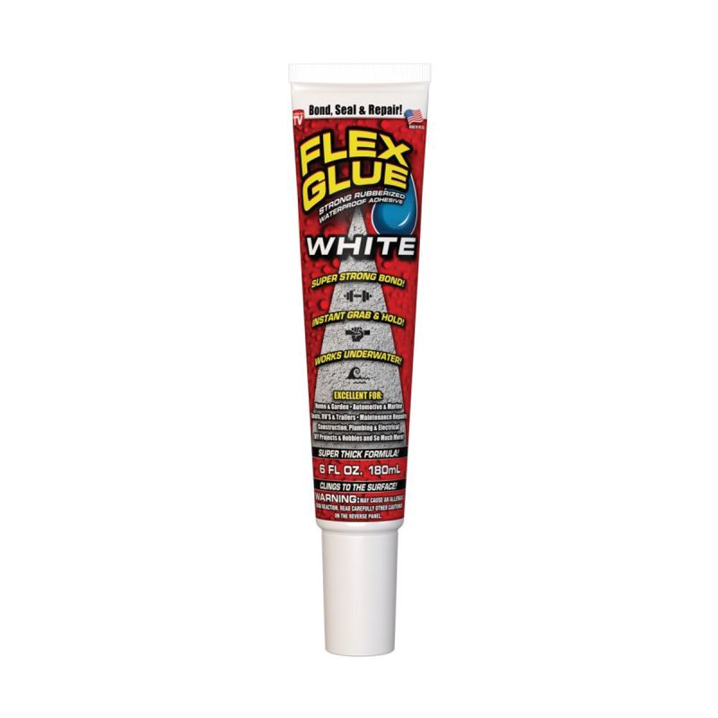 Flex Glue GFSTANC06 Construction Adhesive, White, 6 oz, Tube White