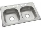 Sterling Middleton Kitchen Sink 33 In. X 22 In. X 6 In. , Stainless Steel
