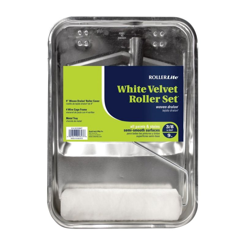 RollerLite White Velvet 914-WV038MT Roller Kit, Semi-Smooth Surface, 3-Piece