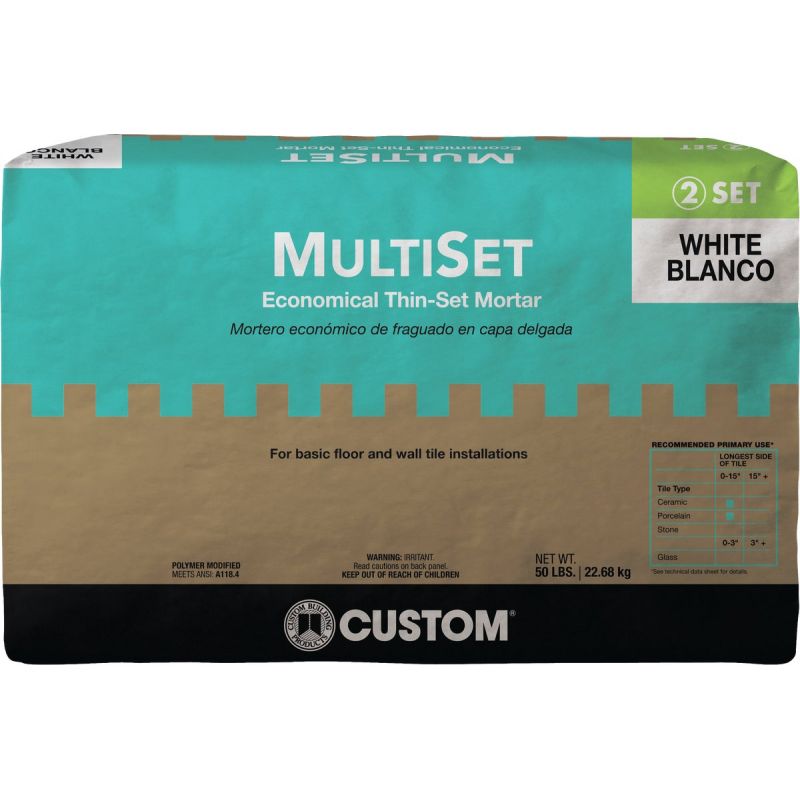 MultiSet Modified Thin-Set Mortar Mix 50 Lb., White