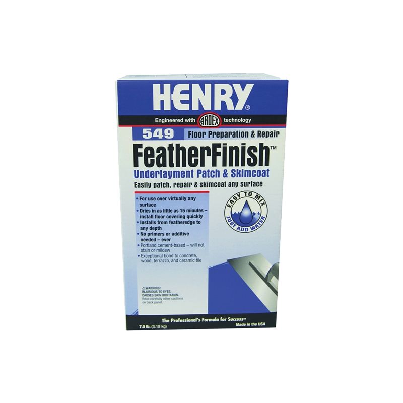 Henry 12163 Underlayment Patch and Skimcoat, Gray, 7 lb, Bag Gray