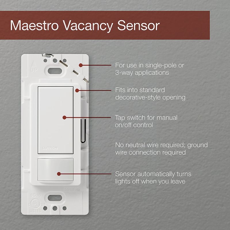 Lutron Maestro Occupancy Sensor Switch White