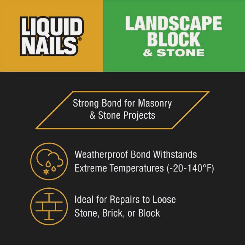 Liquid Nails Landscape Block VOC Adhesive White, 10 Oz.