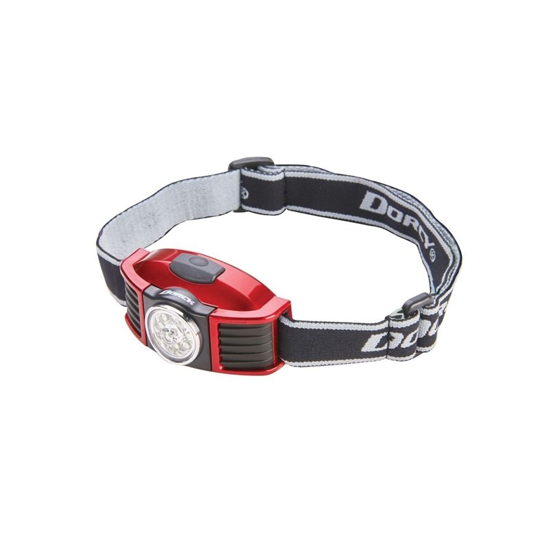 Dorcy 41-2093 Headlight, AAA Battery, LED Lamp, 100 Lumens, 10 hr Run Time, Black/Blue/Red Black/Blue/Red