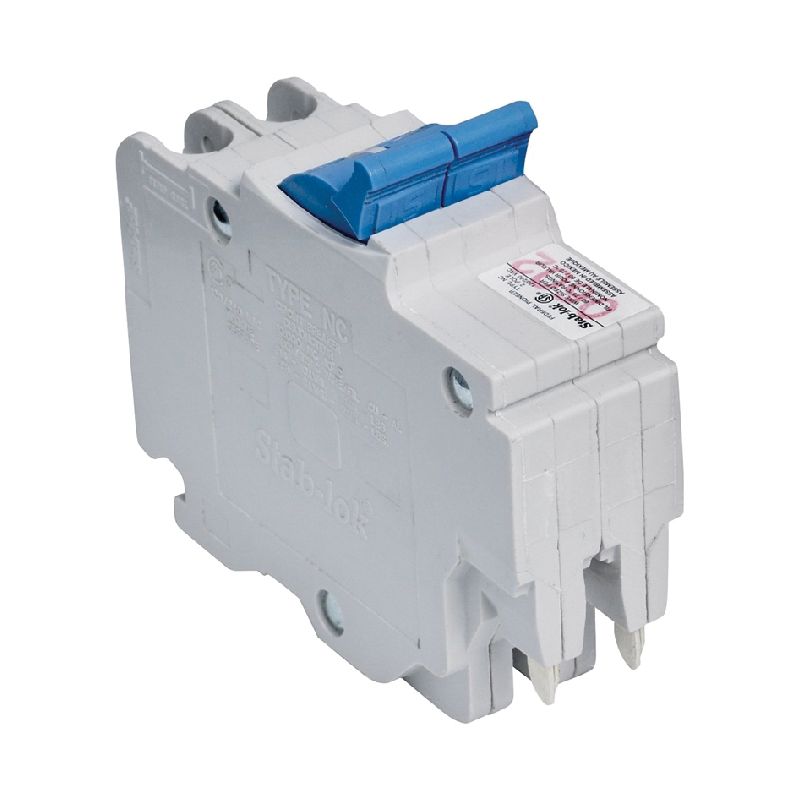Square D Stab-lok NC0215 Circuit Breaker, Mini, 15 A, 2 -Pole, 120/240 VAC, Plug Mounting, White White