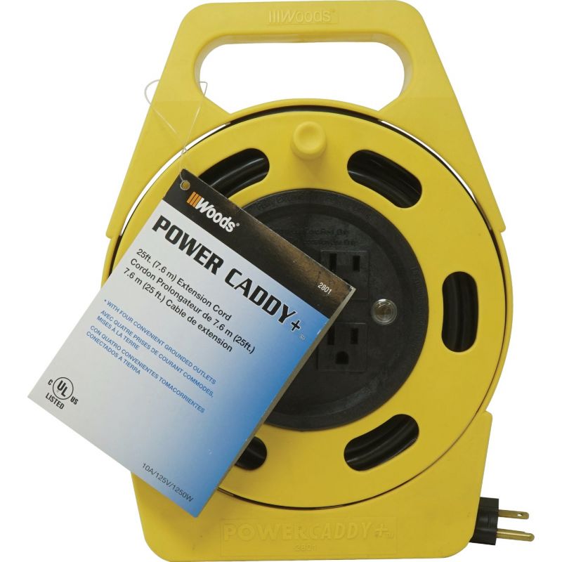 Southwire Woods Power Caddy Retractable Extension Cord Reel Yellow/Black, 10