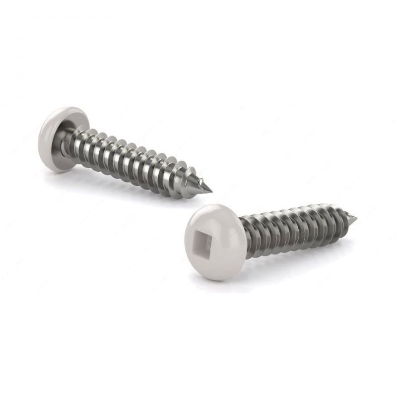 Reliable PKASW8114S5 Screw, #8-15 Thread, 1-1/4 in L, Pan Head, Square Drive, Self-Tapping, Type A Point, 500 BAG Red/White