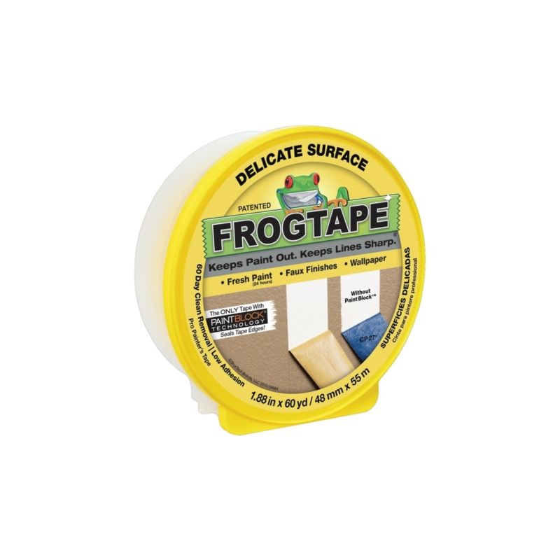 FrogTape 280222 Painting Tape, 60 yd L, 1.88 in W, Yellow Yellow