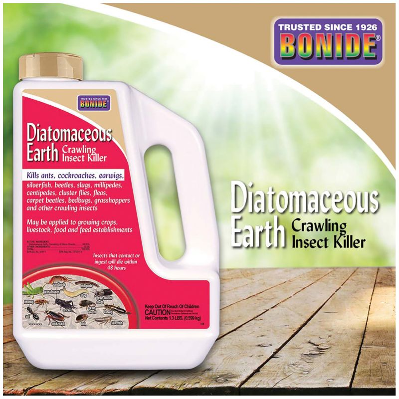 Bonide 120 Diatomaceous Earth, Solid, 1.3 lb Jug Tan/White