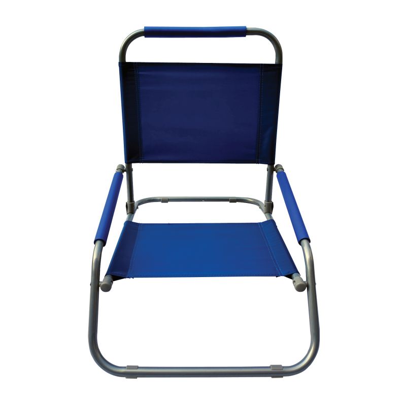 Seasonal Trends F2S018-BLUE Beach Chair, 18.1 in W, 23 in D, 21.65 in H, Steel Frame, Sliver Frame