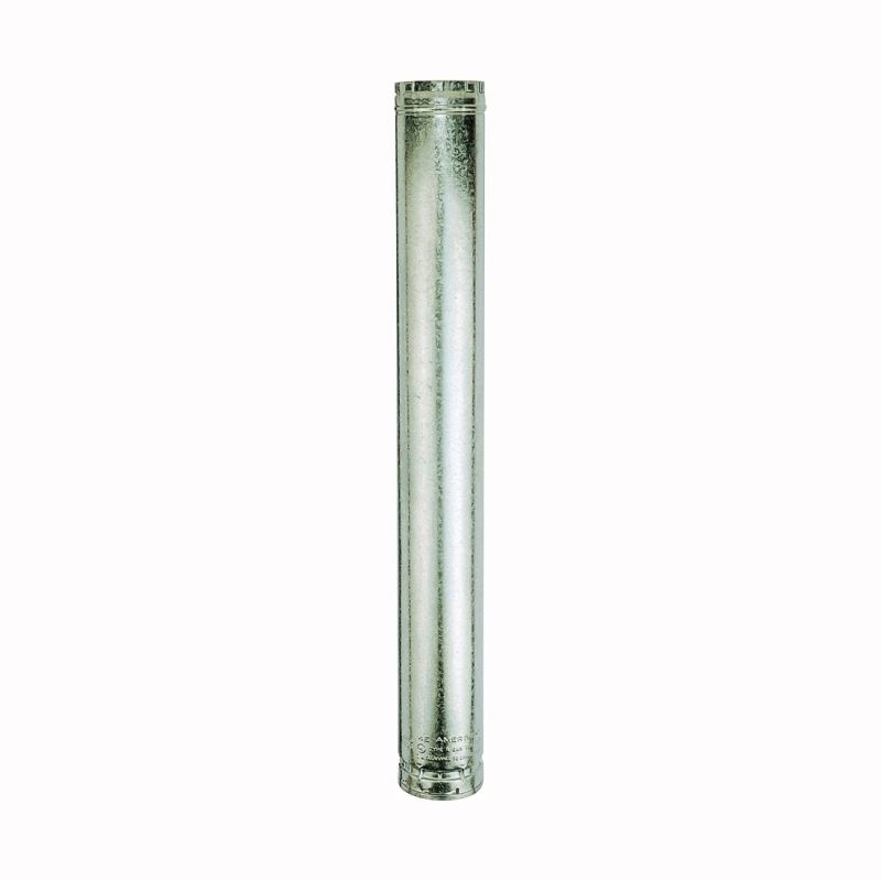 AmeriVent 4E24 Type B Gas Vent Pipe, 4 in OD, 24 in L, Galvanized Steel (Pack of 6)