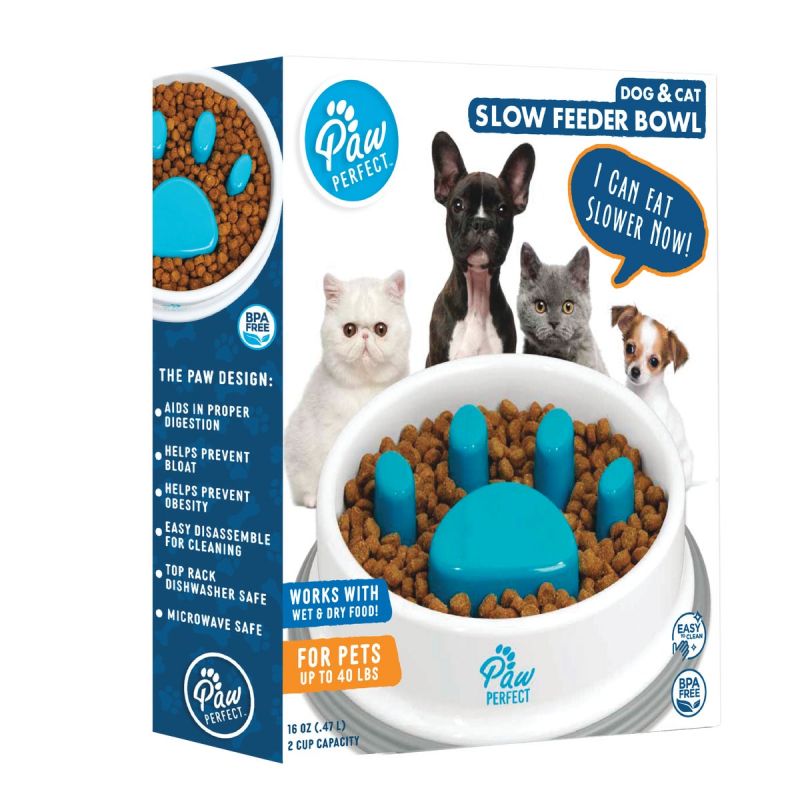 Bell+Howell Paw Perfect Slow Feeder Pet Bowl 16 Oz., White