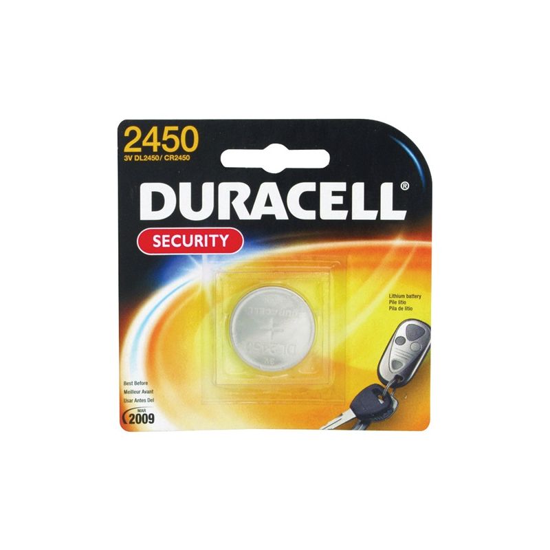 Duracell DL2450BPK Battery, 3 V Battery, 600 mAh, CR2450 Battery, Lithium, Manganese Dioxide