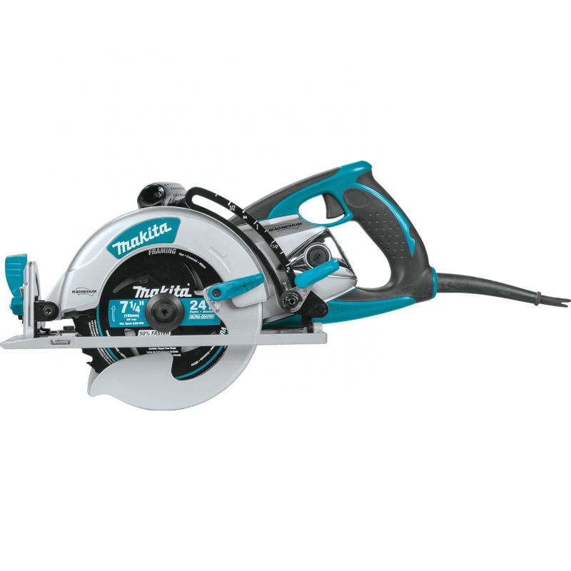 Makita 5377MG Hypoid Saw, 15 A, 7-1/4 in Dia Blade, 5/8 in Arbor, 2-3/8 in D Cutting, 51.5 deg Bevel