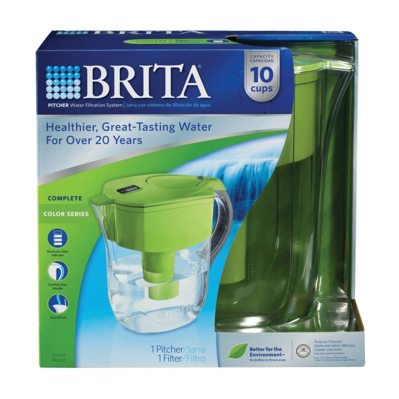 Valiente Glamour Enviar Buy Brita Grand Series 35378 Water Filter Pitcher, 80 oz Capacity, Green 80  Oz, Green