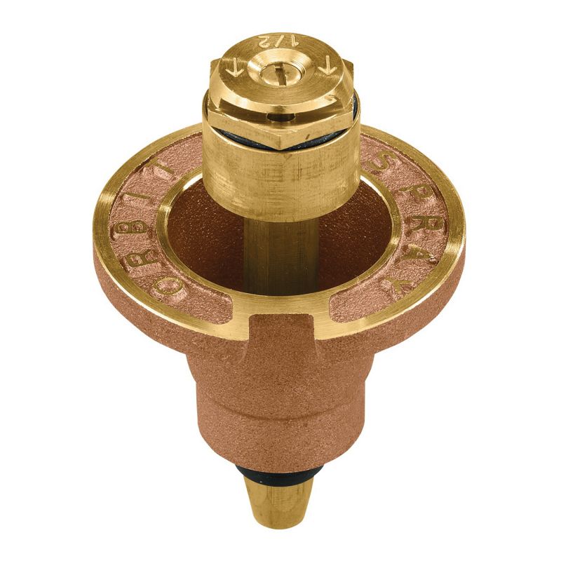 Orbit 54071 Sprinkler Head with Nozzle, 1/2 in Connection, FNPT, 15 ft, Brass