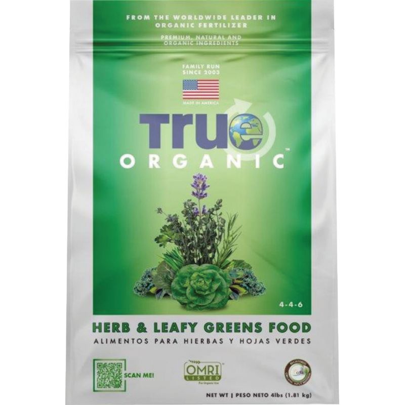 True Organic Herbs &amp; Leafy Greens Dry Plant Food 4 Lb.