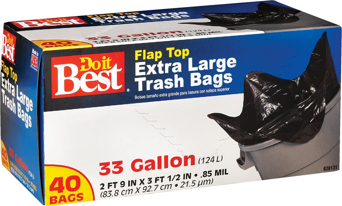 Do it Best 33 Gal. Extra Large Black Trash Bag (20-Count) - Foley