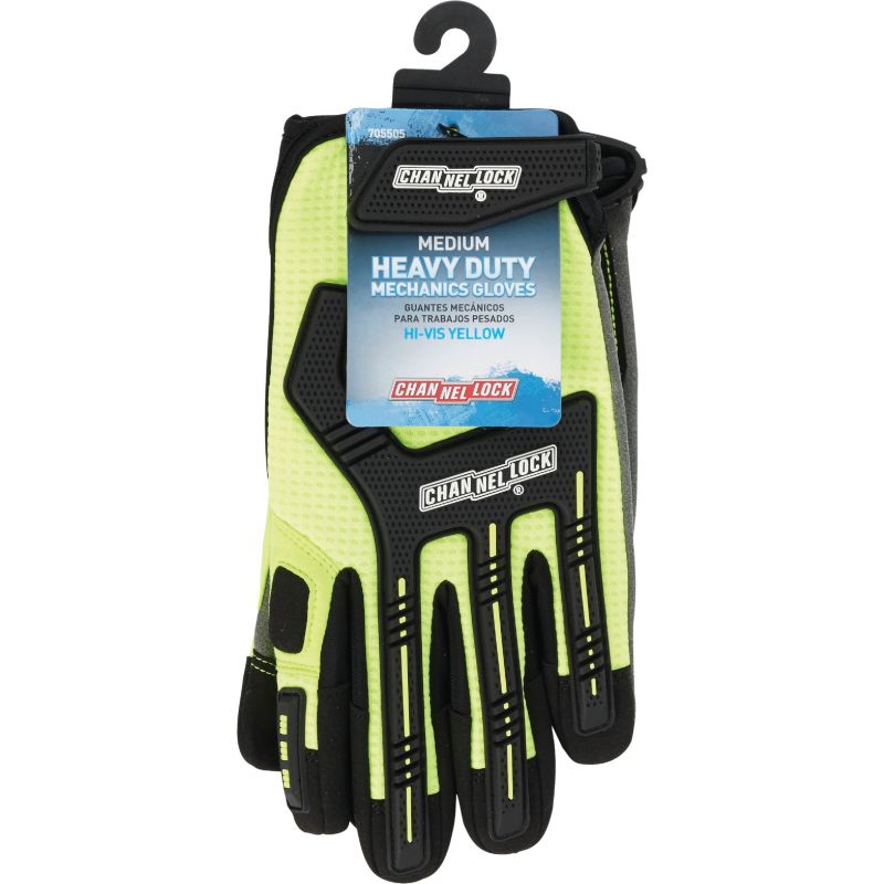 Channellock Heavy-Duty Mechanics Glove M, Hi-Visibility Yellow