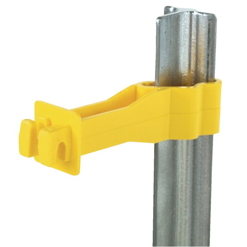 Dare Snug Back Side T-Post Electric Fence Insulator Yellow, Back Side, Snap-on