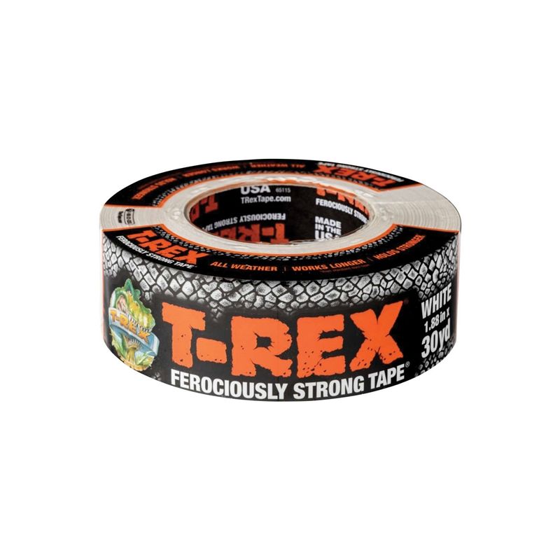 T-Rex 241534 Duct Tape, 30 yd L, 1.88 in W, White White