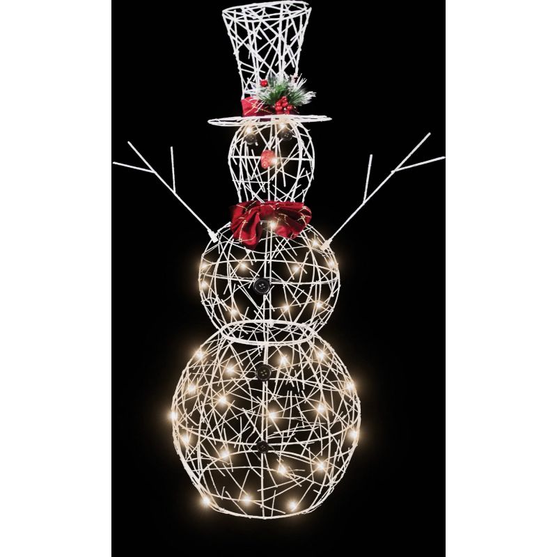 Alpine Snowman with Bowtie LED Lighted Decoration