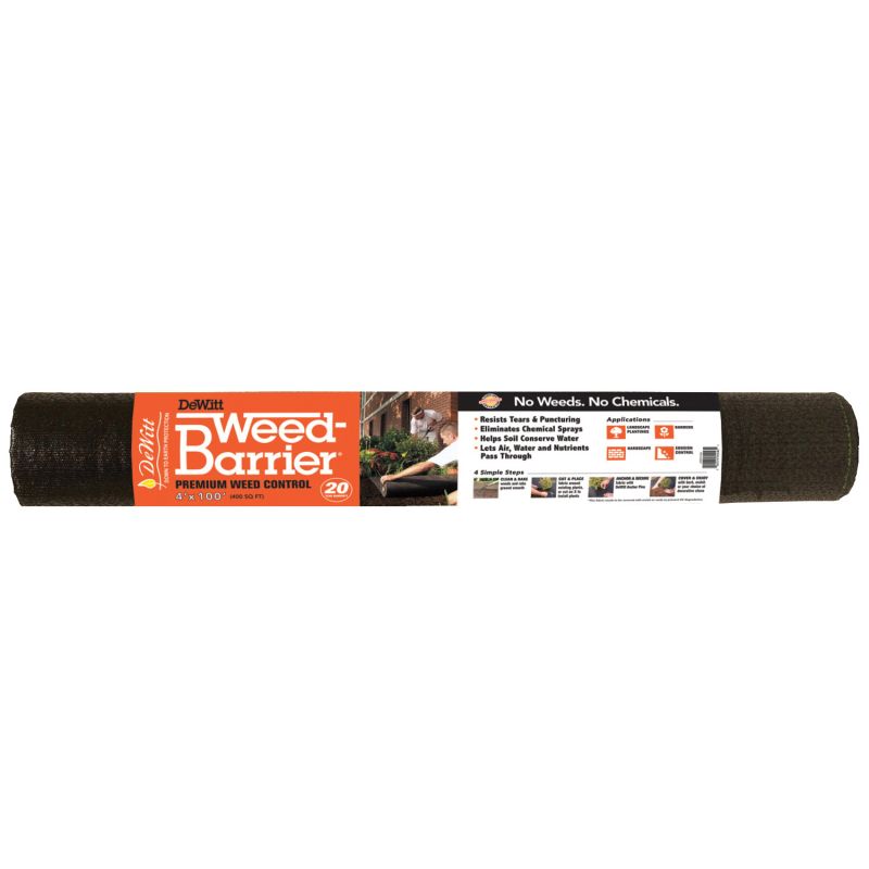 DeWitt DWB194100 Weed Barrier, 100 ft L, 4 ft W, Polyester, Gray Gray