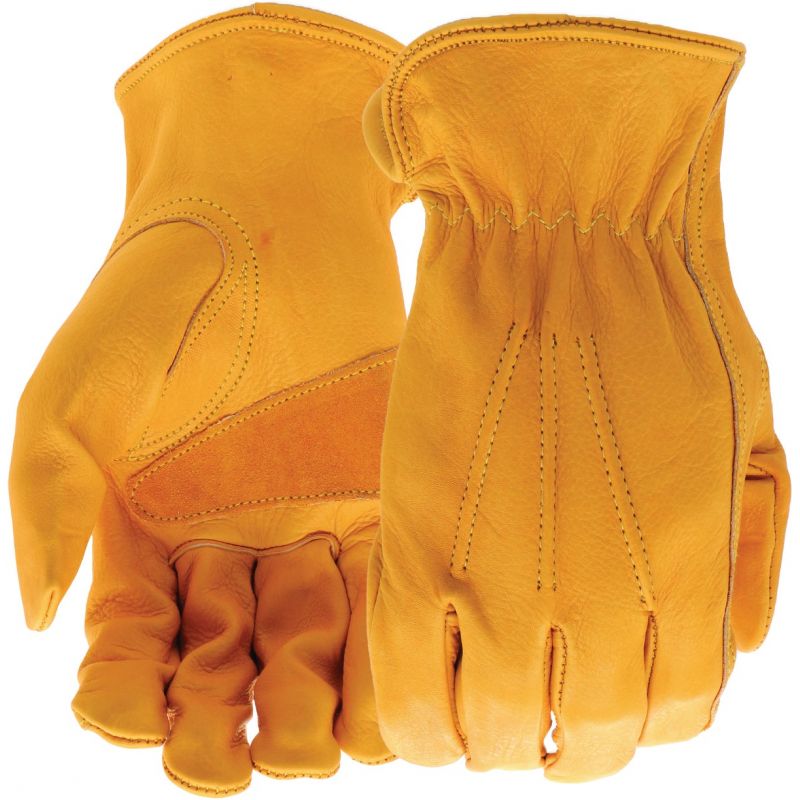 Boss Grain Cowhide Leather Work Glove L, Gold