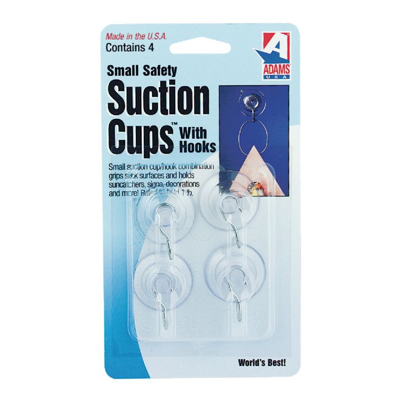 Adams Suction Cup With Metal Hook 1-1/8 In., Clear