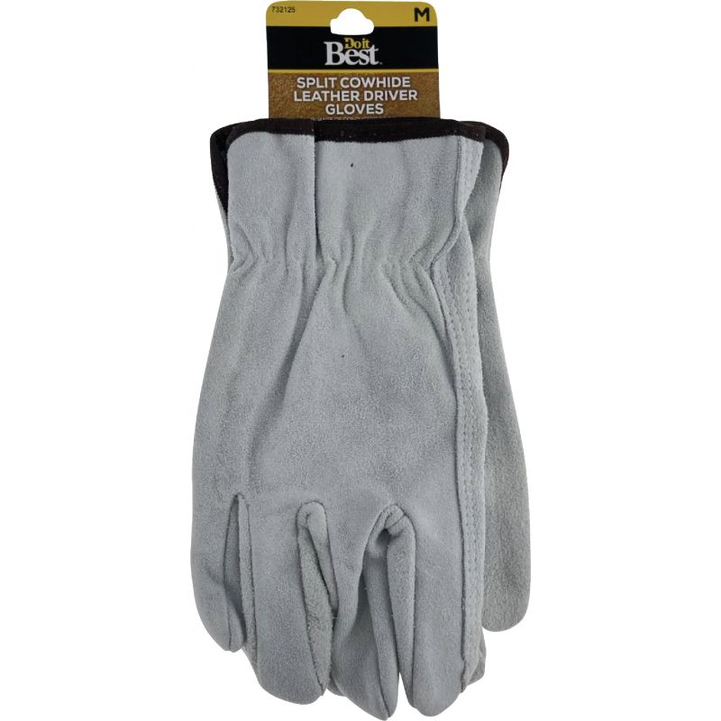 Do it Best Brushed Suede Leather Work Glove M, Gray