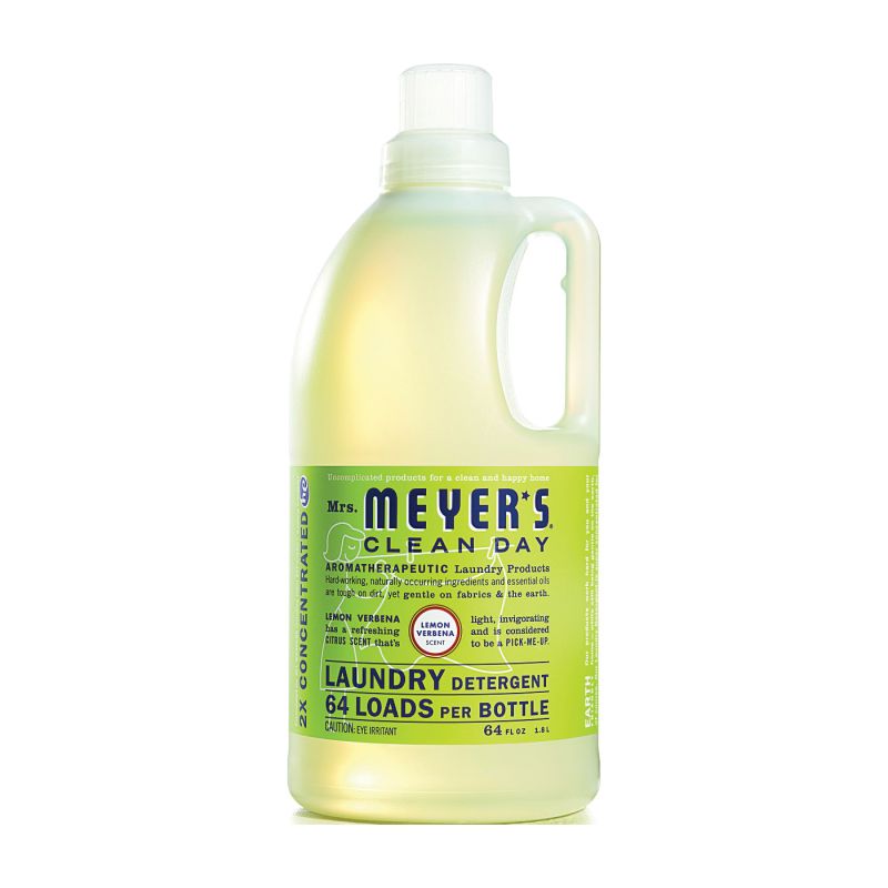 Mrs. Meyer&#039;s Clean Day 14631 Laundry Detergent, 64 oz Bottle, Liquid, Lemon Verbena