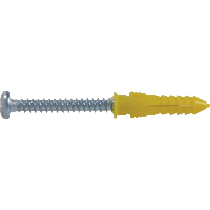 Hillman PHP SMS Ribbed Plastic Anchor #4 - #6 - #8 Thread, Yellow