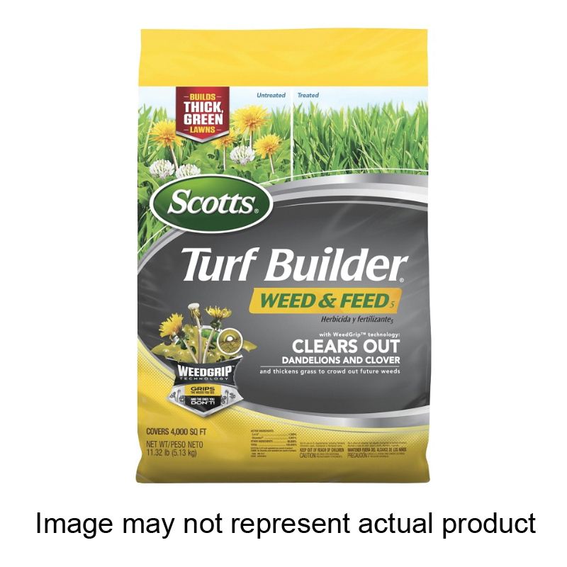Scotts Turf Builder 25021A Weed and Feed Fertilizer, Granular, 26-0-2 N-P-K Ratio Tan