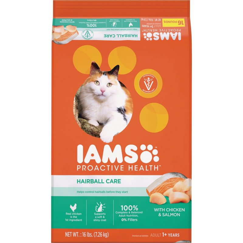 Iams Proactive Health Hairball Care Dry Cat Food 16 Lb.