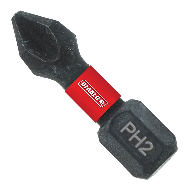 Diablo DPH21P25 Screwdriver Insert Bit, #2 Drive, Phillips Drive, 1 in L, 25/PK