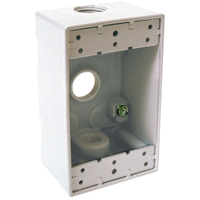 Bell Single-Gang Weatherproof Outdoor Outlet Box White