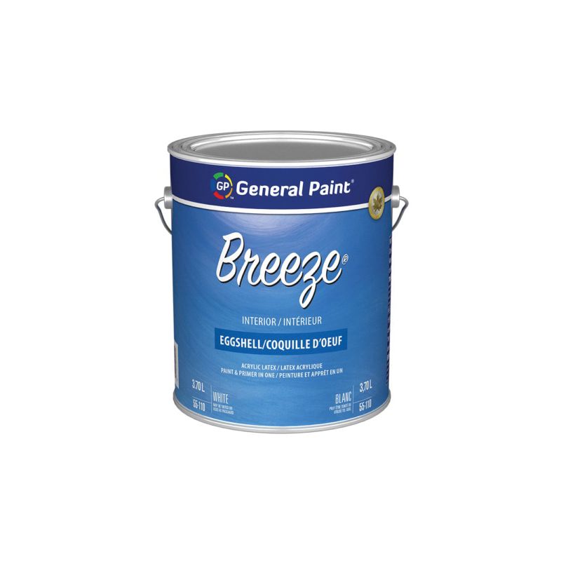 General Paint 55-110-16 Interior Paint, Eggshell Sheen, White, 1 gal, 310 to 420 sq-ft Coverage Area White