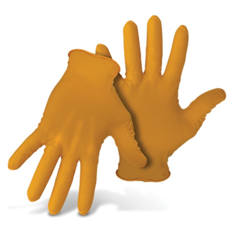 Grippaz G21081-XL-50 Disposable Gloves, XL, Nitrile, Orange XL, Orange