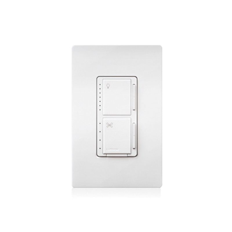Lutron MACL-LFQH-WH Fan Control and Light Dimmer, 1 -Pole, 120 VAC, 60 Hz, White White